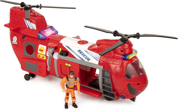 Helicopter Toys for Boys, Toy Helicopter for Toddlers, Lights & Sounds, 17" Length, Rescue Role Playset, Play & Learn Toddler Toys Ages 3+