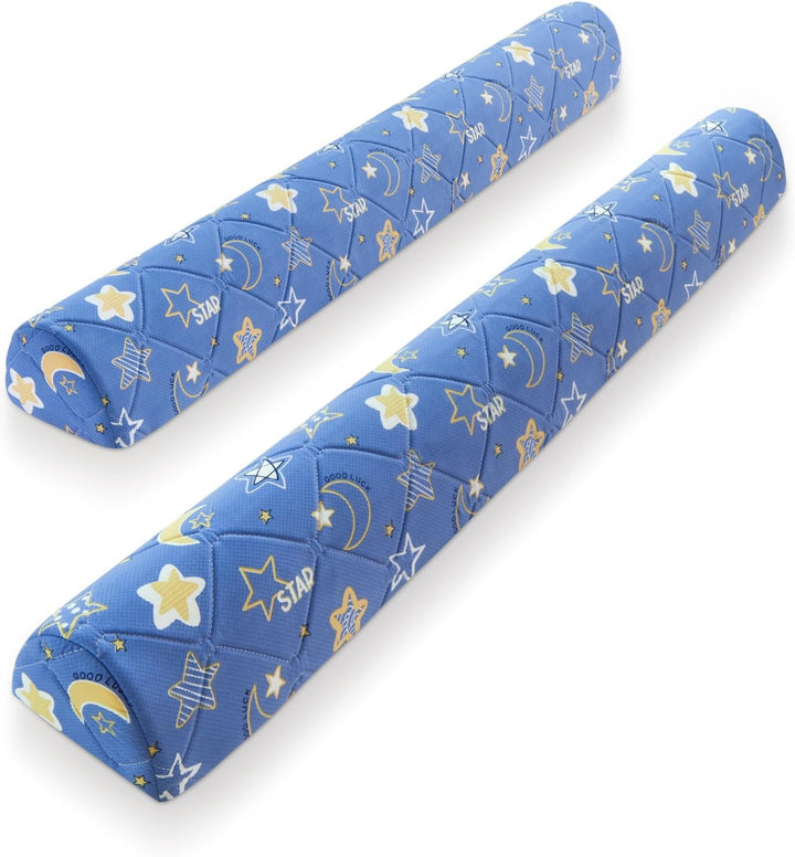 2-Pack Premium Foam Bed Bumpers for Toddler, Non-Slip Bed Rails for Toddlers for Twin, Queen, King Beds, Machine Washable Bumpers Cover for Easy Care（Size: 52" X 7" X 5"）