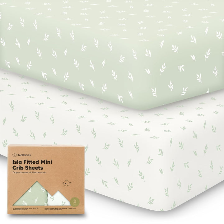 Pack and Play Sheets Fitted - 2-Pack Mini Crib Sheets for Pack N Play Mattress 38X26, Soft & Cozy, Neutral Toddler Playard Bedding, Snug Fitted Mini Baby Crib Mattress Cover Boy, Girl (Butterflies)