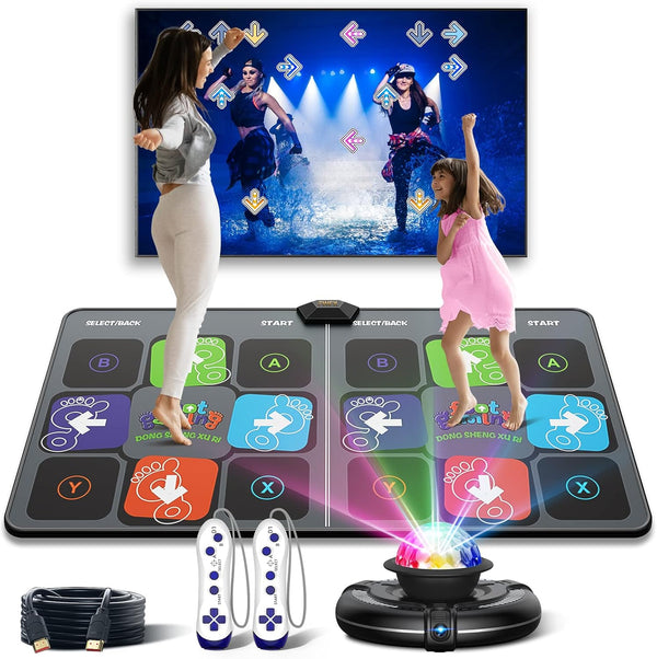 Dance Mat Games for TV - Wireless Musical Electronic Dance Mats with HD Camera, Double User Exercise Fitness Dance Pad Dancing Mat for Kids & Adults, Birthday for Boys & Girls