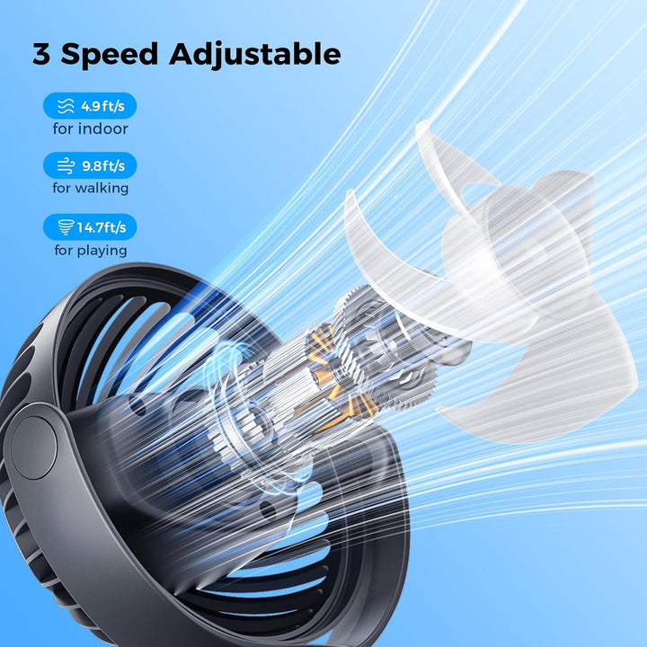 Portable Stroller Mini Fan - Flexible 3-Speed Personal Fan Clip on for Bed Sleep, Rechargeable Battery Treadmill Accessories Cooler, Newborn Summer Baby Essentials for Car Seat, Bike, Crib
