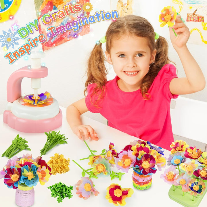 DIY Fabric Flower Bouquets Toys, Crafts for Girls, Make Your Own Bouquet and Vase, Flower Toy with Vases and Decoration Kits, Educational Activity, Art and Craft for Girl, Christmas, Birthday Gift