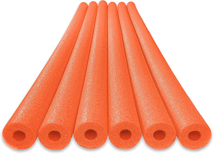 6 Pack Foam Pool Noodles – 48” X 2.5” Hollow Core – Extra Dense, Durable – Made in North America