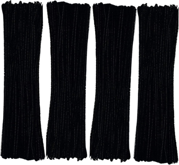 Black Pipe Cleaners 200 Pieces Chenille Stems for DIY Art Decorations Creative Craft (6 Mm X 12 Inch)