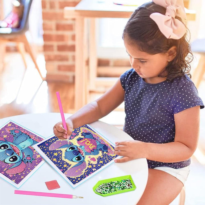4 PCS Diamond Art Painting Kits for Kids,Cartoon Diamond Art for Kids Ages 4-8-12,Cartoon Gem Kit Crafts Beginners for Gift Home Wall Decor(6X6Inch)