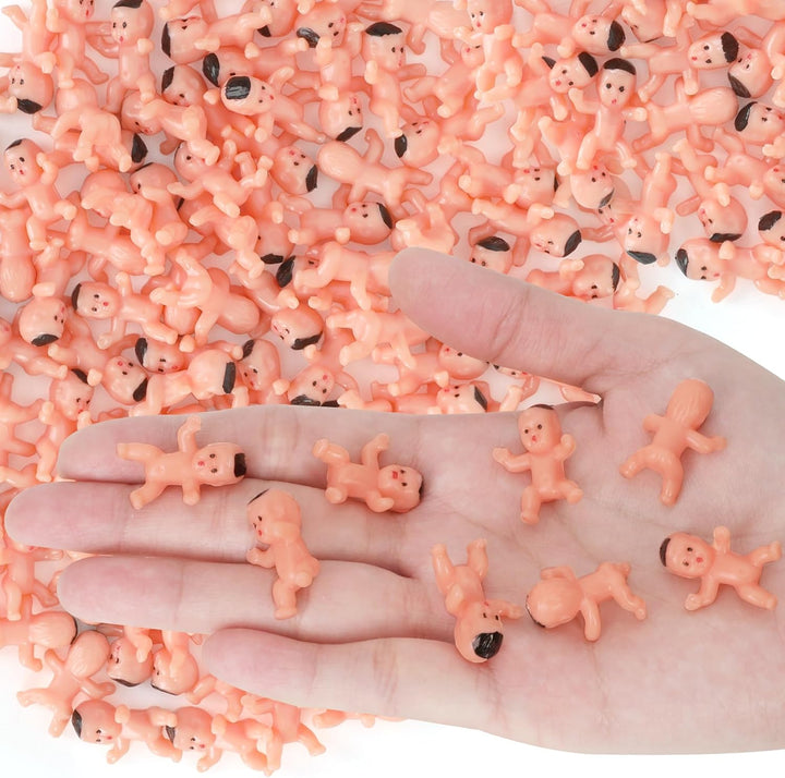120 PCS Plastic Babies for Games, 1 Inch Bulk Mini Babies Tiny Babies for King Cake Babies Ice Cube Game, Small Plastic Babies for My Water Broke Baby Shower Decorations
