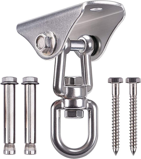 Stainless Steel Swing Hanger Heavy Duty Ceiling Swing Mount Free Swivel Swing Hook Swing Hardware Kit for Yoga Swing Hammock Chair Porch Swing Sets Heavy Punching Bag 1000 LB Capacity