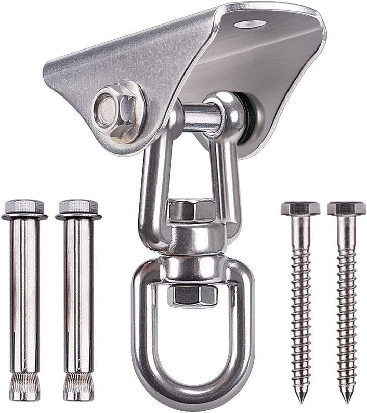 Stainless Steel Swing Hanger Heavy Duty Ceiling Swing Mount Free Swivel Swing Hook Swing Hardware Kit for Yoga Swing Hammock Chair Porch Swing Sets Heavy Punching Bag 1000 LB Capacity