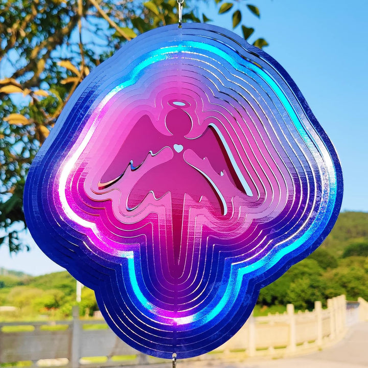 Stainless Steel Reflective Wind Spinners Outdoor Garden Decor,Sparkly Wind Spinner Bird Devices Deterrent to Scare Birds Away from Yard Patio Farm,Metal Heart Wind Spinners Gifts for Mom, Women