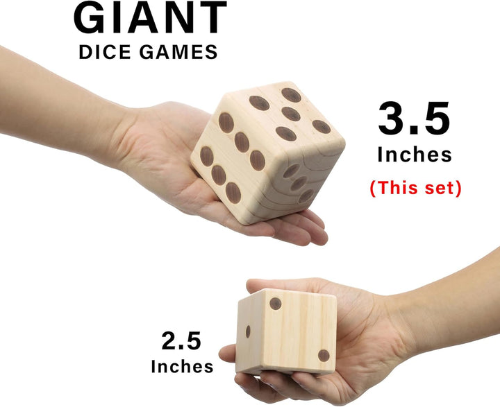 Giant Wooden Yard Dice, Outdoor Games Set of 6 with Two Games