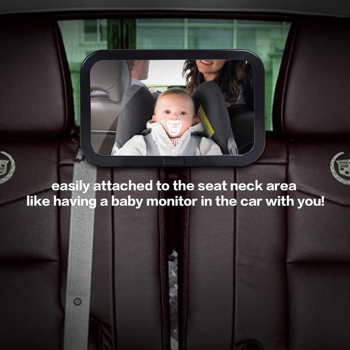 Baby Car Mirror, Rear Facing Car Seat Mirror Safety for Infant Newborn, Baby Mirror with Wide Rearview & 360° Rotation, Shatterproof & Easy Assembled Crash Tested