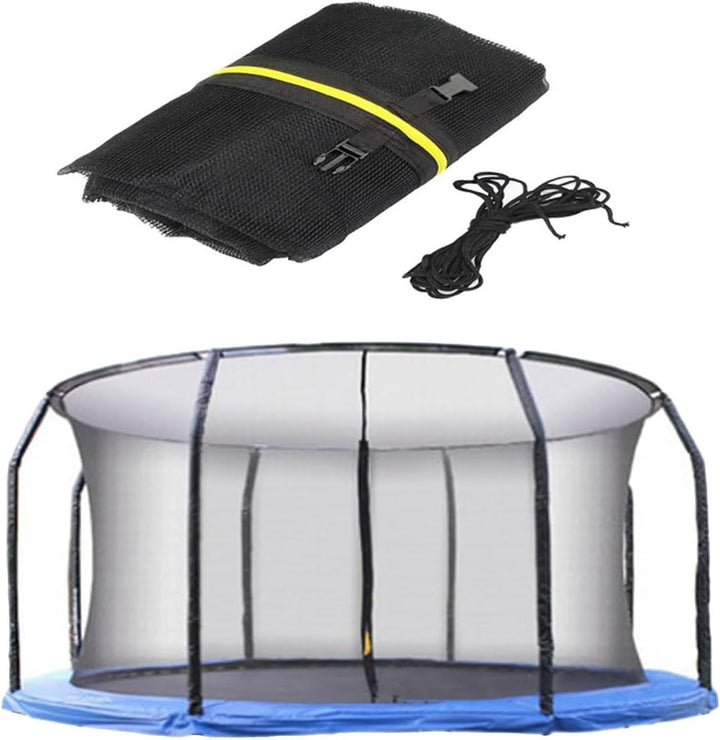 Trampoline Safety Net Replacement, 12FT UV Resistant Trampoline Enclosure Surround Netting with Zippers and Buckles, Fits Most Outdoor Garden round Frames Trampolines Accessories