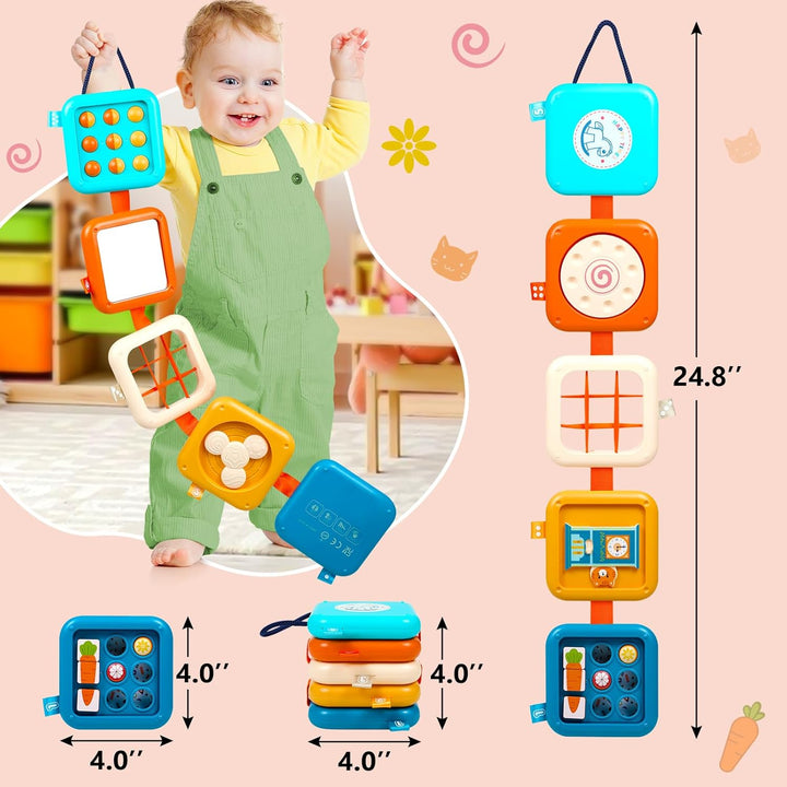 Busy Board for 1 Year Old Montessori Toys for 1 2 Boy Girl Toys Toddler Car Airplane Travel Activities Essentials 1-3 Busy Cube Stocking Learning Education Baby Toy 12-18 Months Birthday Gifts 1 2 3