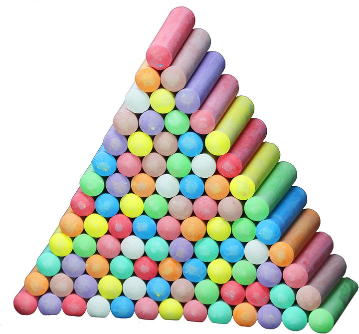 120 PCS Sidewalk Chalks for Kids Giant Box Non-Toxic Jumbo Colored Washable Sidewalk Chalk for Toddlers in 10 Colors