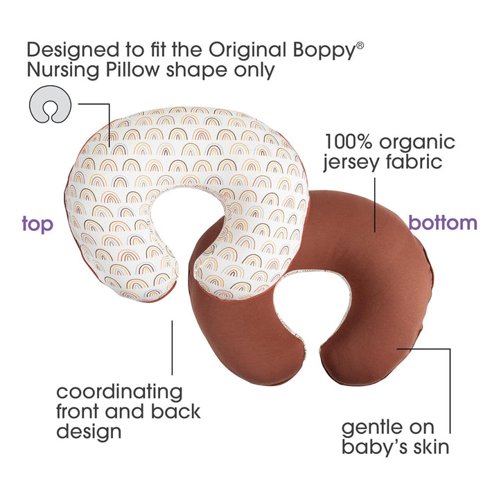 Nursing Pillow Cover, 100% Organic Cotton, Spice Rainbows, Fits the Original Support Pillow for Breastfeeding and Bottle Feeding, Cover Only, Nursing Support Pillow Sold Separately