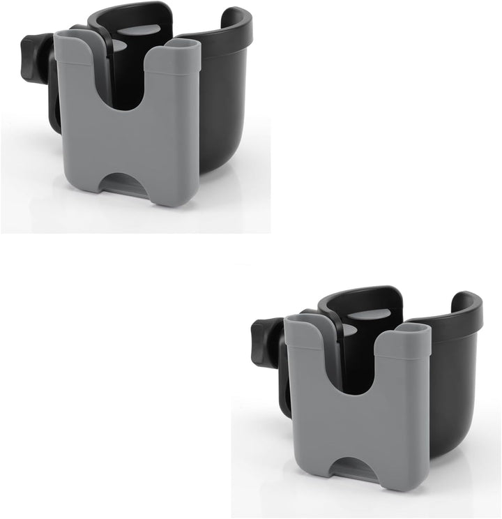 Stroller Cup Holder with Phone Holder, Bike Cup Holder, Universal Cup Holder for Uppababy Nuna Doona Strollers, 2-In-1 Cup Phone Holder for Stroller, Bike, Wheelchair, Walker, Scooter