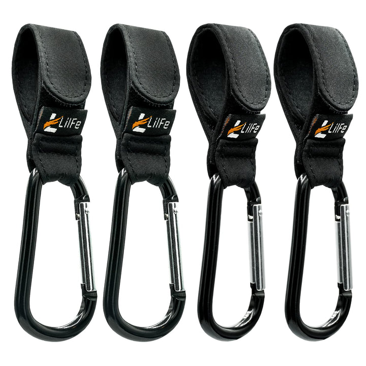2 Pcs Black Baby Stroller Hooks for Hanging | Multipurpose Stroller Straps with Durable and Stylish Stroller Clips for Diaper Bags | the Perfect Mummy Hook for Pram, Wheelchair, Shopping and Pet Carts