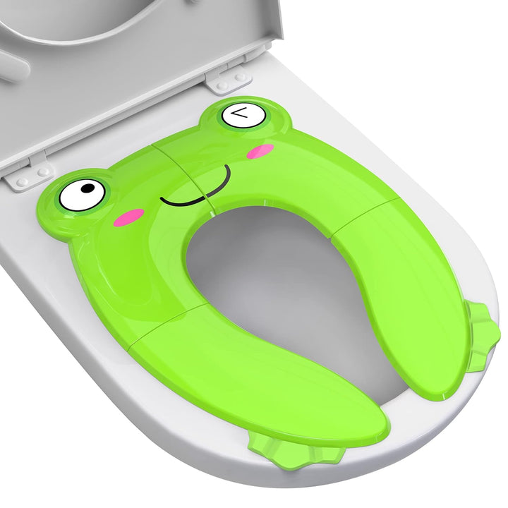 Travel Potty Seat for Toddler & Kid,  Portable Potty Seat with Storage Bag, Foldable Potty for Toddler Travel, Non-Slip Potty Training Toilet Seat Cover with Splash Guard (Grey)
