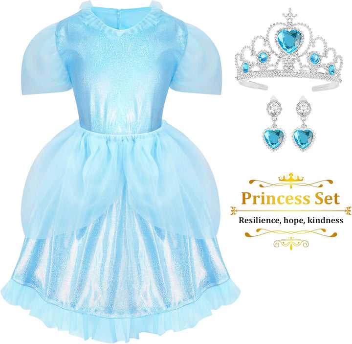 Princess Dress up Clothes for Little Girl Role Play Costume Gift Set Princess Dress up Toys for Toddler Girls