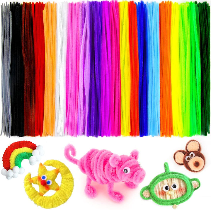 200Pcs 20Colors, Pipe Cleaners, Chenille Stems, Pipe Cleaners for Crafts, Pipe Cleaner Crafts, Art and Craft Supplies