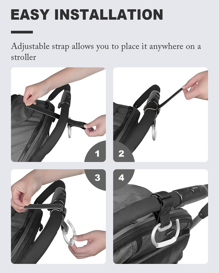 Upper Adapter Accessories with Reflective Strips, Compatible with Uppababy Vista V2/V3 Strollers, Bassinet, Toddler Seat, Aria, Mesa V2/Max – 1 Set (2 Pcs) + Bonus Hook