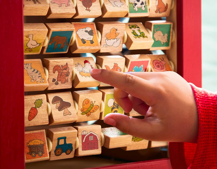 – Activity Cube with Farm Theme – Educational Wooden Toys for Toddlers and Kids – 1 Year +