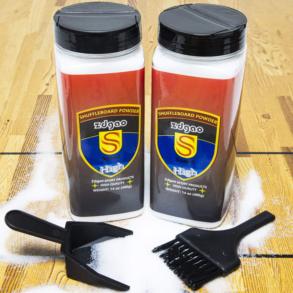 Shuffleboard Sand - Shuffleboard Wax with Mini Dustpan and Mini Brush, 2 Cans(2×14 Oz)