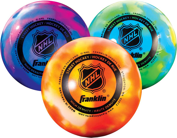 NHL Street Hockey Balls - No Bounce Outdoor Street + Roller Hockey Balls - Official Size for Youth + Adult Street Hockey - Assorted Colors - 1, 2, 3, and 15 Bulk Packs
