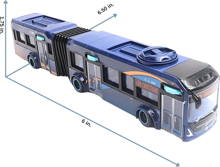 MTA New York City Bus 16" Articulated Bus RT8571 Toy, Blue , Brown