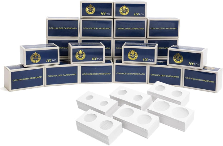 600PCS Coin Flips in 6 Sizes Cardboard Coin Holders for Colletors 2X2 Inch Coin Cardboard Coin Flips for Coin Collection (Coin Flips 6-600Pcs)