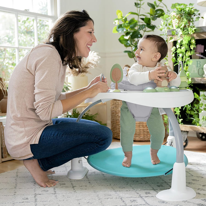 Spring & Sprout 2-In-1 Baby Activity Center Jumper and Table with Infant Toys - Ages 6 Months +, First Forest