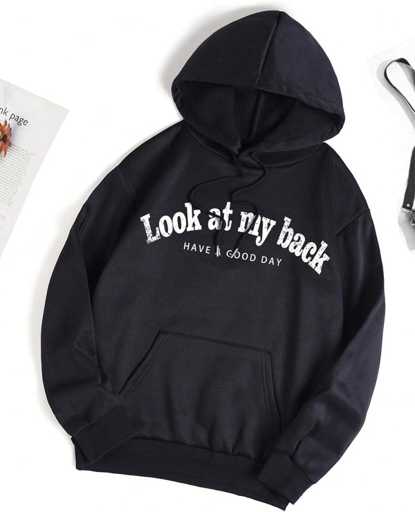 ROLVK Women'S Casual Dresses Slogan Graphic Kangaroo Pocket Drawstring Thermal Hoodie Charming Mystery Special Beautiful