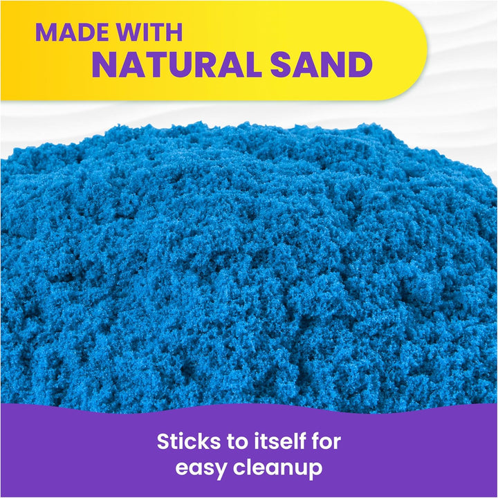 , 2.5Lbs Blue Play Sand, Moldable Sensory Toys for Kids, Resealable Bag (Packaging May Vary), for Ages 3 and Up