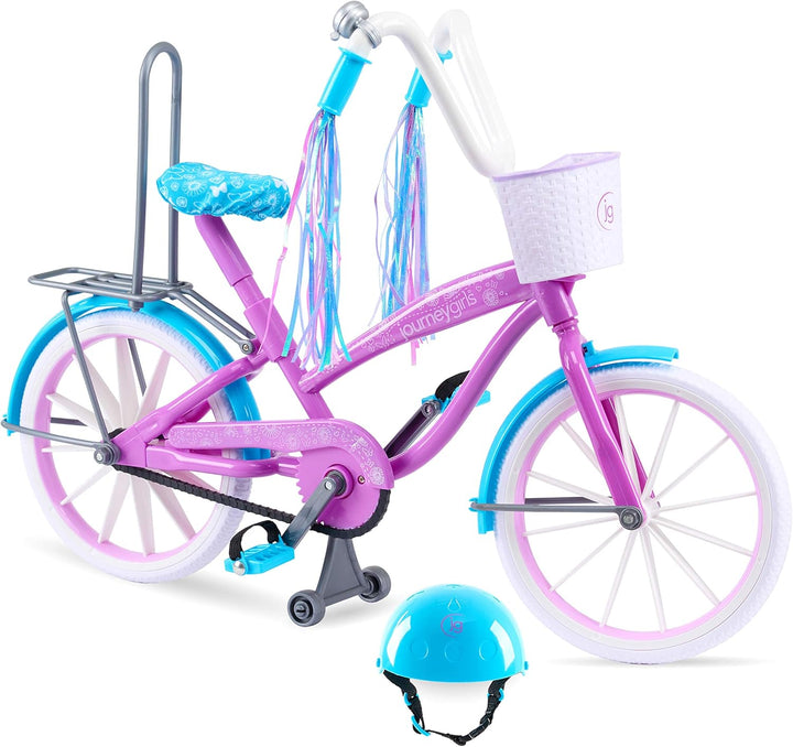 Bike with Helmet, Streamers, Basket, and Wheels That Roll for 18-Inch  Doll