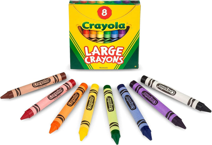 Large Crayons - Assorted (8 Count), Giant Crayons for Kids & Toddlers, Ages 2+