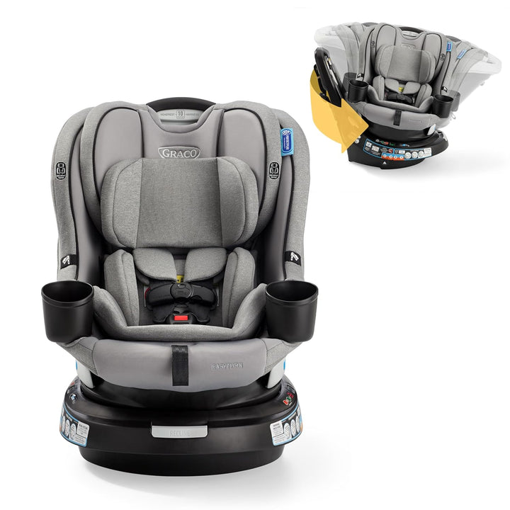 Easyturn 360 2-In-1 Convertible Car Seat, 360 Degree Rotating Infant to Toddler Rotating Car Seat, 2 Modes Forward and Rear Facing, Slim Design, Cyran