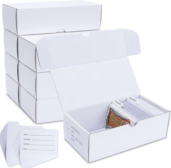Trading-Card Storage Box, 8-Pack • 1000 Count Corrugated Cardboard Storage Box with Dividers & Labels for Tcg/Magic/Mtg Storage and Collection, 14.4 INCH Horizontal