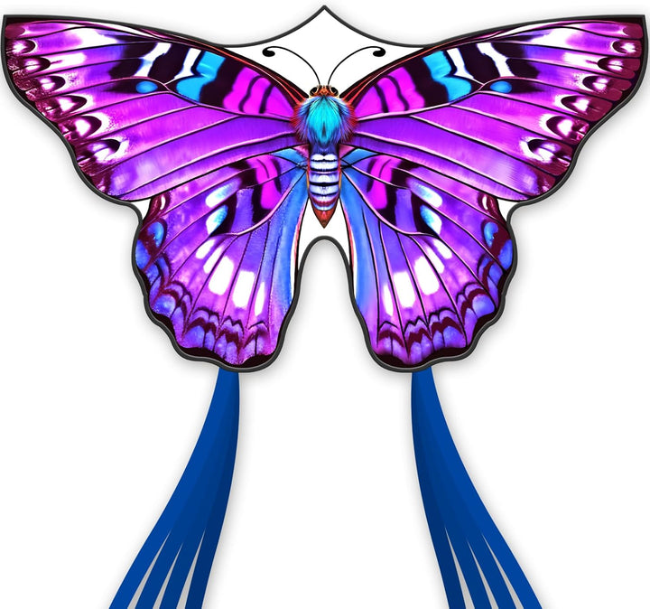 Kite-Butterfly Kites for Kids and Adults, Easy to Fly for Beginner, Durable and Eye- Catching Design, Beach Kites for Family Trip ＆ Outdoor Games and Activities （Blue）