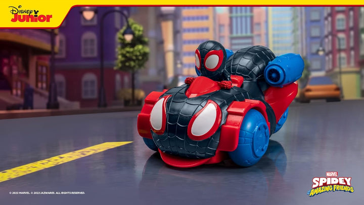 Marvel’S Spidey and His Amazing Friends Quick Shot Vehicle (Miles Morales: Spider-Man) - Quick Shot 2-In-1 Vehicle with Miles Morales: Spider-Man