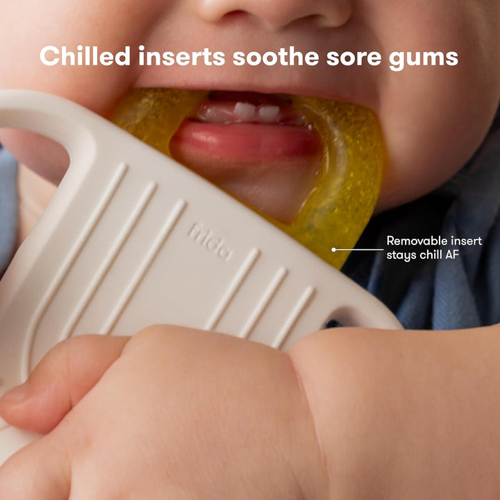 Silicone Teething Toys, 4-In-1 Teether for Babies & Infants, Teething Relief for 0-18 Months, Not-Too-Cold-To-Hold Baby Teether, Bpa-Free