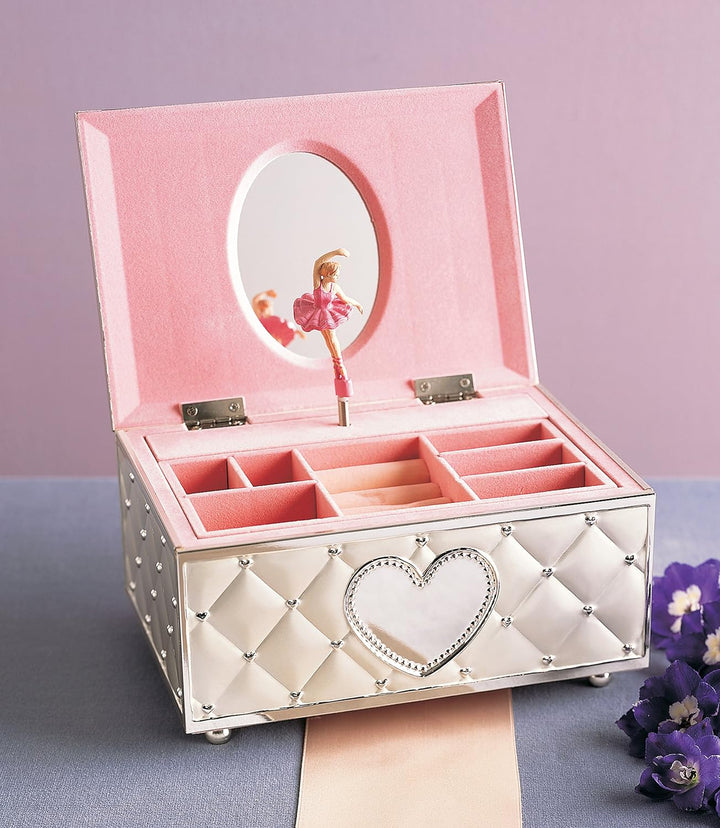 6205231 Childhood Memories Musical Ballerina Jewelry Box, Metallic