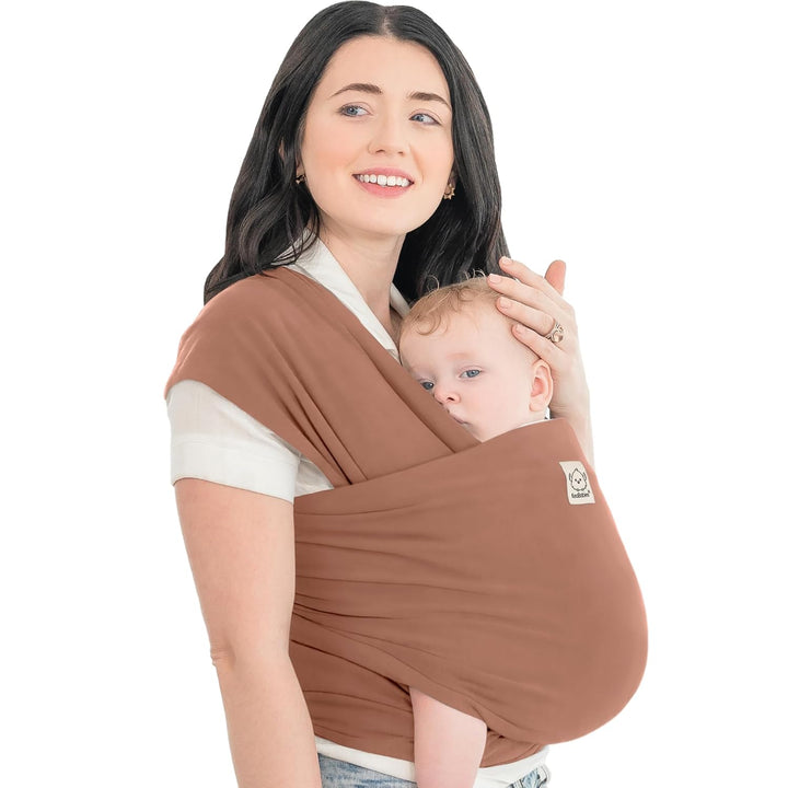 Baby Wrap Carrier - All in 1 Original Baby Carrier Newborn to Toddler Sling, Easy to Wear, Hands Free Bonding, Lightweight, Breathable Infant Wraps (Trendy Black)