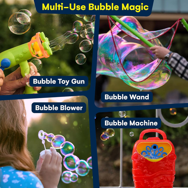 Bubbles Solution Refill 67.63 Oz - Large and Easy-Grip Bottle for Bubble Machine, Guns, and Wands - Toddler Liquid Refill for Ages 3 and Above