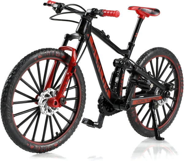 1:8 Scale Die-Cast Alloy Mini Mountain Bike Bicycle Model Toy Finger BMX Gift Desktop Decoration Crafts for Cycling Lovers(Red)