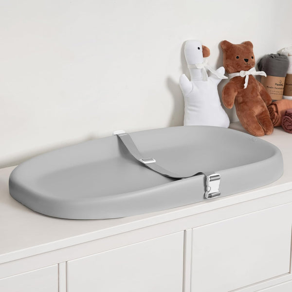 Wipeable Baby Changing Pad with Removable Safety Strap, Easy to Clean & Non-Slip Waterproof, Changing Pad for Dresser,Bed