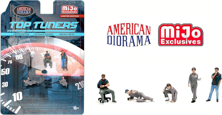 Top Tuners - 6 Piece Diecast Figure Set Limited Edition for 1/64 Scale Models AD-2412MJ