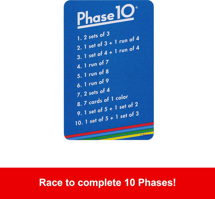 Phase 10 Card Game with 108 Cards, Great Game for Kids, Family or Adult Game Night, Ages 7 Years and Older