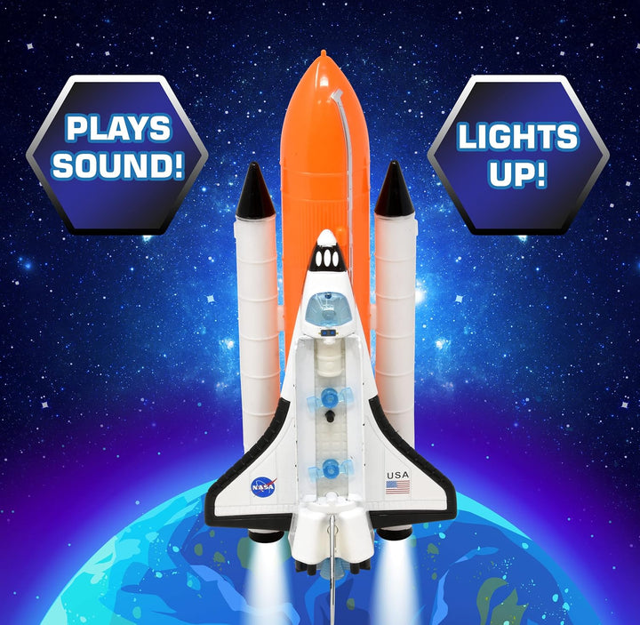 NASA Space Shuttle Toy for Kids Pretend Play Sets of 2 Piece Rocket Ship with Lights & Sound Diecast Spaceship Model Adventure for Toddler Boys & Toys
