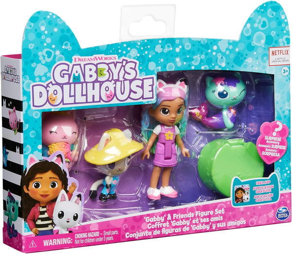 , Gabby and Friends Figure Set with Rainbow Gabby Doll, 3 Toy Figures and Surprise Accessory Kids Toys for Ages 3 and Up