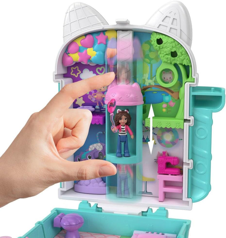 X Gabby’S Dollhouse Compact, Micro Dolls and Playset, 9 Themed Accessories, Pandy Paws, Cakey, & Mercat Pet Friends
